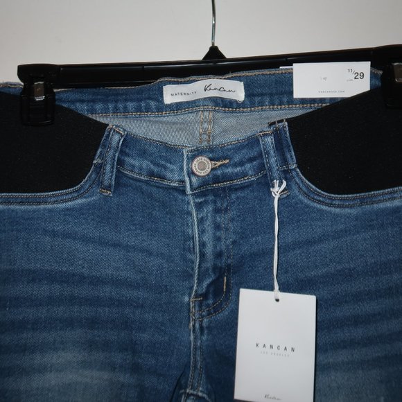 KANCAN Maternity size 11/29 Skinny Ankle Jeans Distressed NWT - Picture 2 of 9